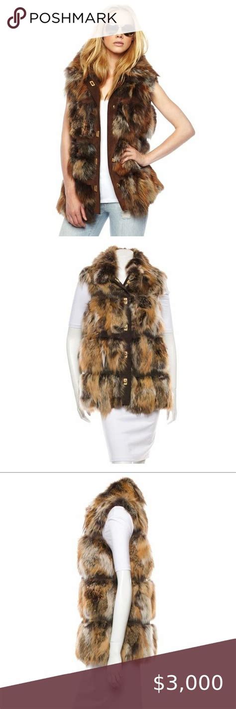 pinterest michael kors beige fox fur|Michael Kors Fox Fur Vest In Crystal .